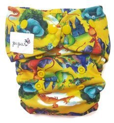 Diaper cover, one-row snaps OS 6-15kg DRAGONS