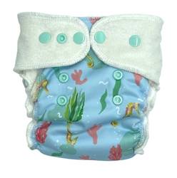 Fitted diaper with PUL & EVO up to 6kg "Seahorse"