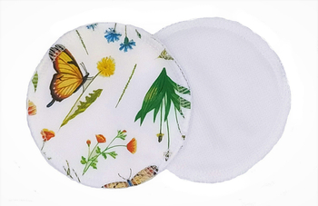 Reusable Breast Pads, bamboo + coolmax, 2pcs, In the grass