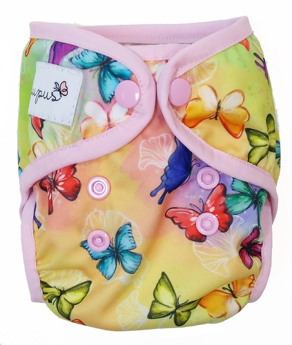 Diaper Cover with elastic piping BUTTERFLIES
