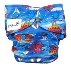 Diaper cover, one-row snaps Mini OS 4-11kg BOATS