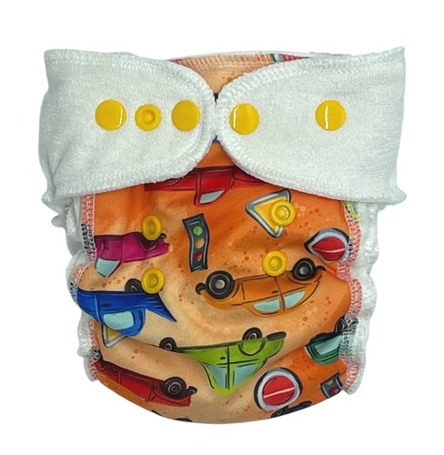Fitted diaper with PUL & EVO 12-19 kg "Cars"