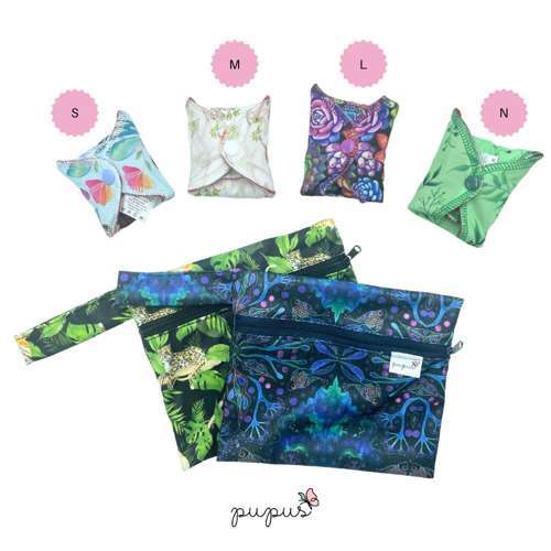 MEDIUM M Cloth Menstrual Pad - MAGIC FOREST