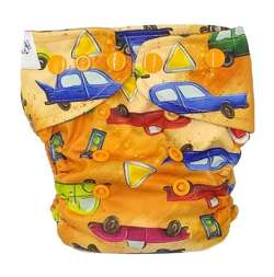 Pocket diaper, one-row snaps, MINI OS 4-11kg CARS