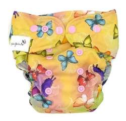 Pocket diaper, one-row snaps, OS Butterflies