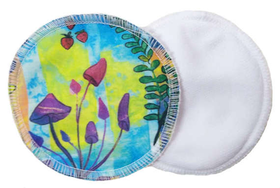 Reusable Breast Pads, bamboo + coolmax, 2pcs, Magic Forest