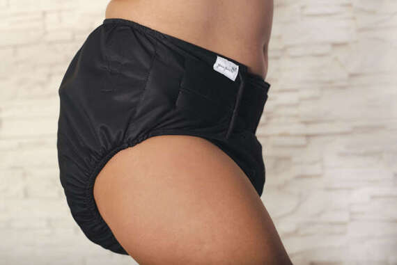 Reusable diaper for adults with insert - BLACK