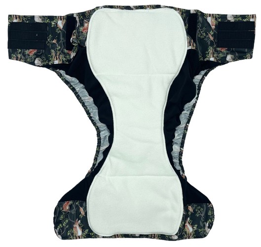 Reusable diaper for adults with insert - BLACK