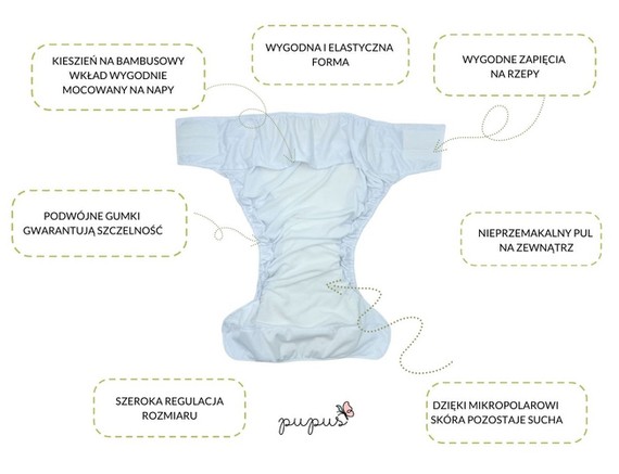 Reusable diaper for adults with insert - DRAGONS