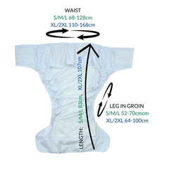 Reusable diaper for adults with insert - HUMMINGBIRDS