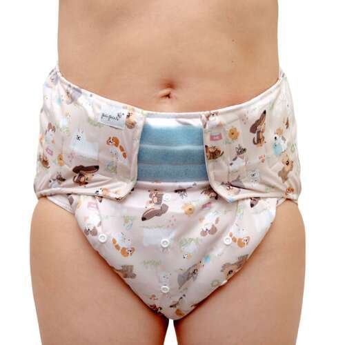 Reusable diaper for adults with insert - PUPPIES