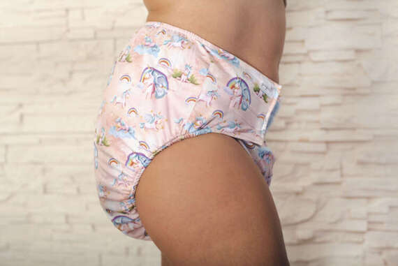 Reusable diaper for adults with insert - UNICORNS