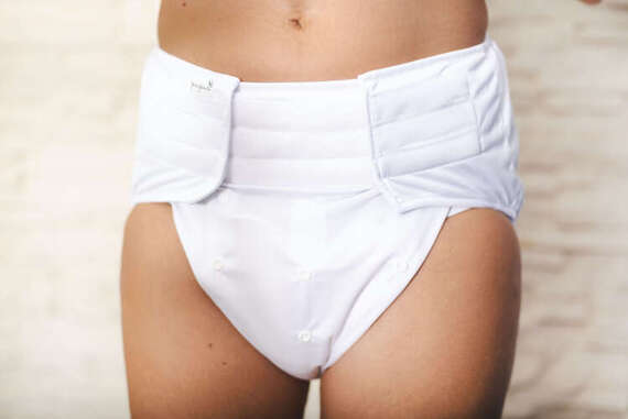 Reusable diaper for adults with insert - WHITE