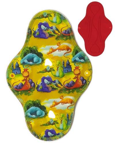 LARGE L Cloth Menstrual Pad - DRAGONS