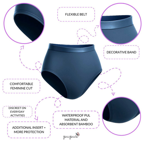 Women's absorbent underwear BLACK