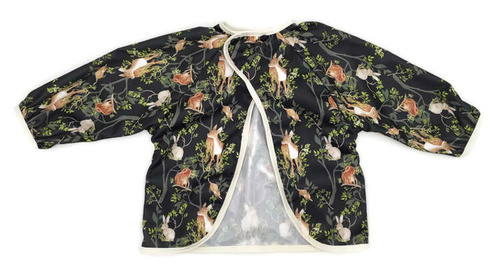 Ärmel-Lätzchen, wasserdicht, mit integrierter Auffangtasche IM NACHT IM WALD