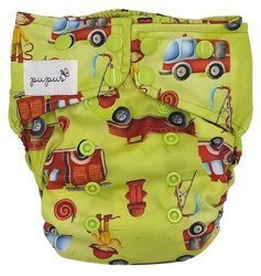 Pocket diaper, double-row snaps, OS, Fireman