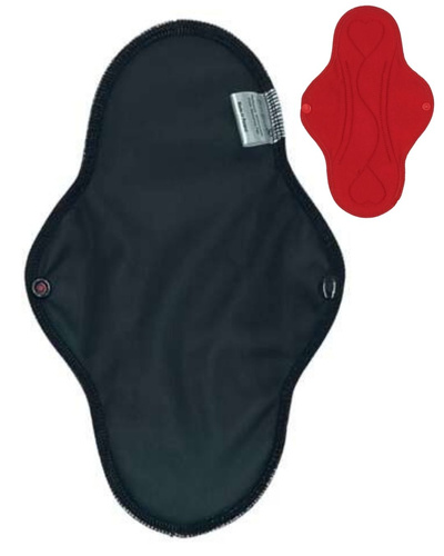 LARGE L Cloth Menstrual Pad - BLACK
