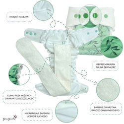 Fitted diaper with PUL & EVO 8-14kg "I feel green"