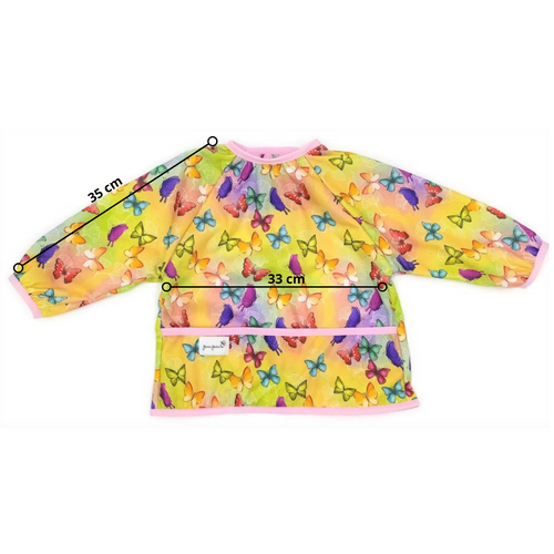 Ärmel-Lätzchen, wasserdicht, mit integrierter Auffangtasche im Schmetterlings-Design