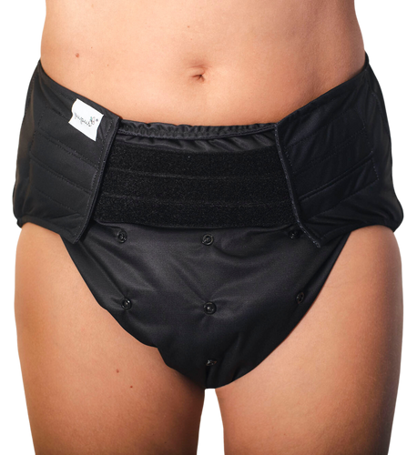 Reusable diaper for adults with insert - BLACK