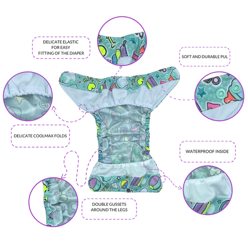 cover pentru scutec pentru nou-născuți 3-7kg - Libelule