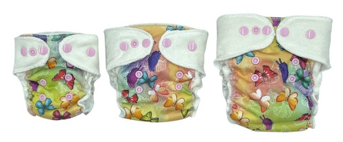 Fitted diaper with PUL & EVO "Butterflies"