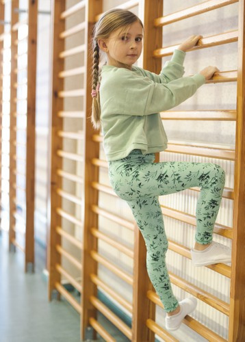 Lange Leggings für Kinder - Grün Minze