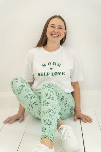 Lange Leggings mit hohem Bund - Mintgrün