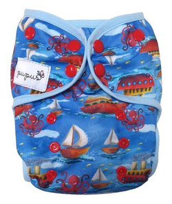 Diaper Cover with elastic piping - Boats XL 10-20kg