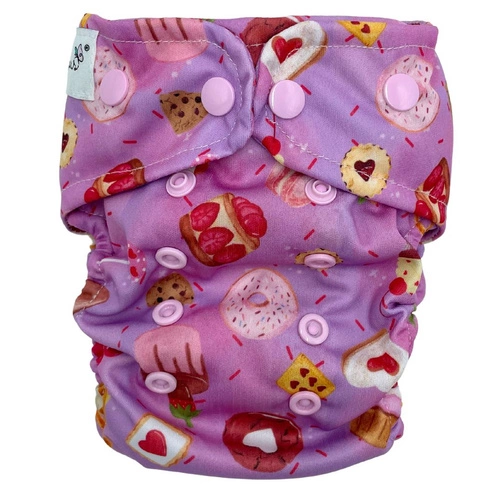 Pocket diaper, one-row snaps SWEETS