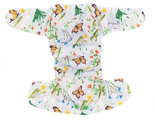 Pocket diaper, one-row snaps, OS In the grass