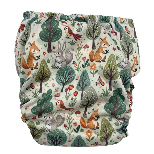 Pocket diaper, double-row snaps, OS coolmax, FOREST GLADE