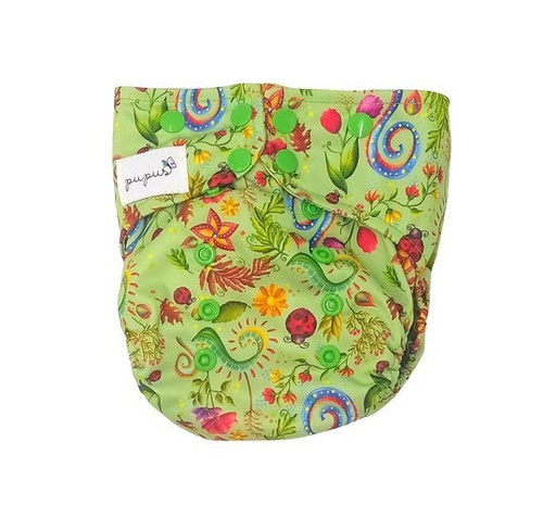 Taschenwindeln, Doppelreihe Druckknöpfe, One Size, BLUMEN