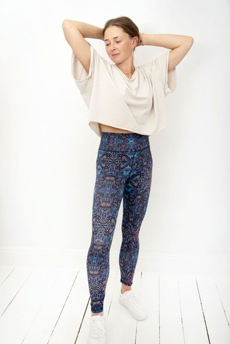 Lange Leggings mit hohem Bund - Neon Splash