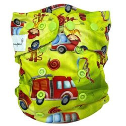 Pocket diaper, one-row snaps, MINI OS 4-11kg FIREMAN