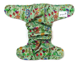 Diaper cover, one-row snaps Mini OS 4-11kg FLOWERS