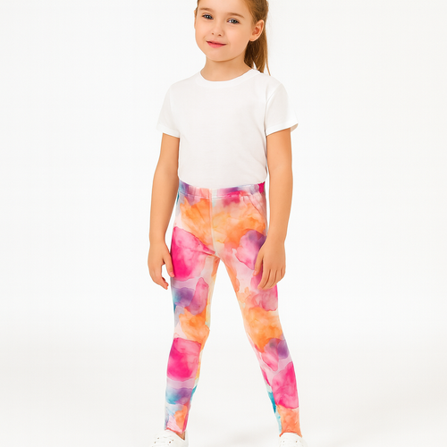 Lange Leggings für Kinder – Aquarell