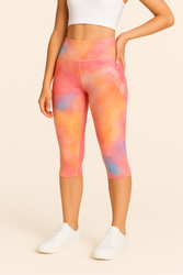 Leggings 3/4 with High Waist - Aquarelle