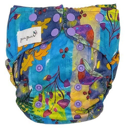 Pocket diaper, double-row snaps, OS, Magic forest