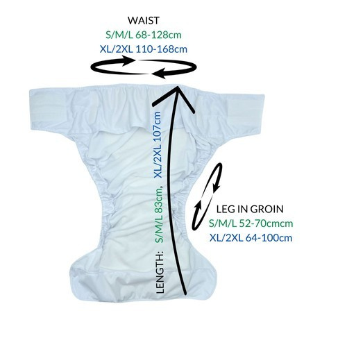 Reusable diaper for adults with insert - DINOSAURS