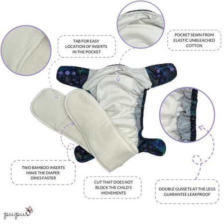 Pieluszka AIO (all in one) Sukulenty