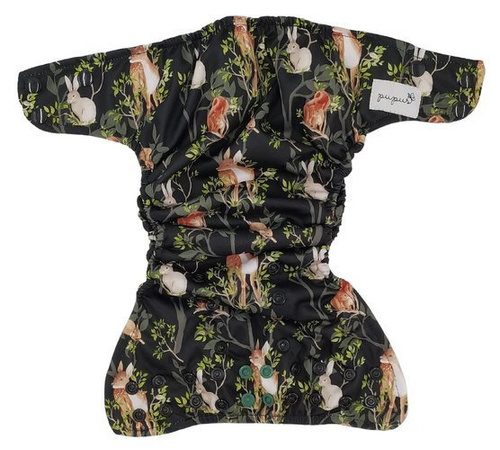 Pocket diaper, double-row snaps, OS, Night in the forest