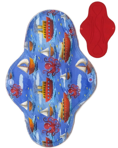 Absorbant menstrual din material textil, mărime MARE, model BĂRCI