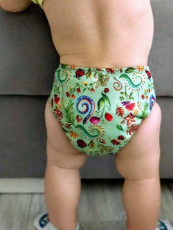 Pocket diaper, one-row snaps, MINI OS 4-11kg FLOWERS