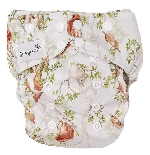 Taschenwindeln, Doppelreihe Druckknöpfe, One Size, Tag im Wald