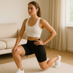 Kurze Leggings mit hohem Bund - Schwarz