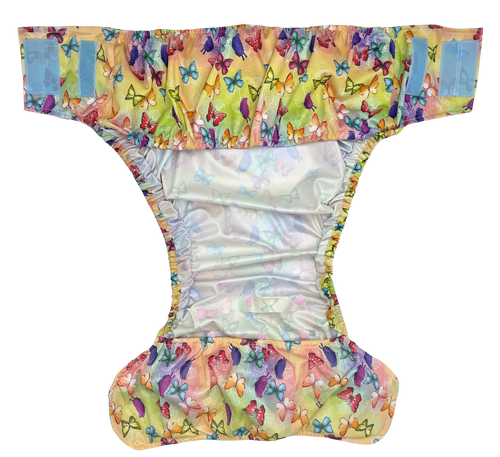 Reusable diaper for adults with insert - BUTTERFLIES