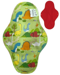 Absorbant menstrual mare L din material textil pentru femei - DINOZAURI