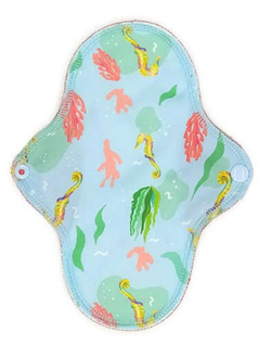 MEDIUM M Cloth Menstrual Pad - Seahorse